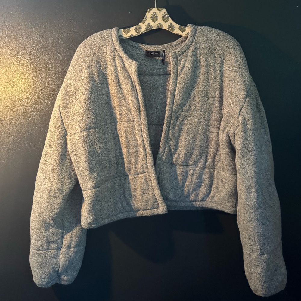 Out From Under by Urban Outfitters Grey Cropped Puffer Jacket